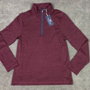 Vineyard Vines On The Go Sankaty Quarter Zip Pullover Men's Small Crimson